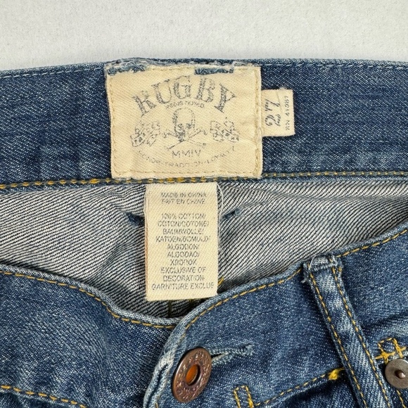 Rugby Ralph Lauren Jeans Size 27 Straight Leg Patch Work Distressed Vintage - Picture 4 of 16
